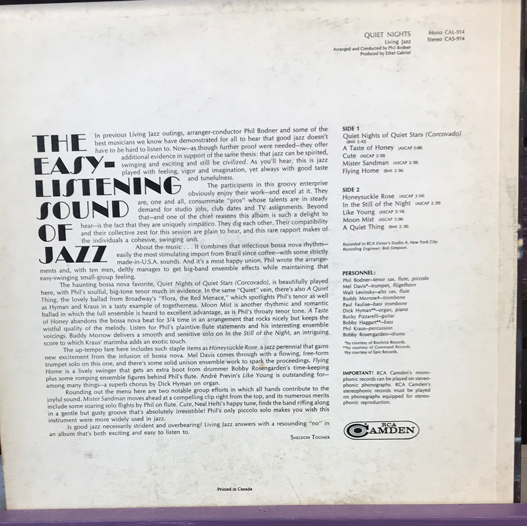 Living Jazz - Quiet Nights - Vinyl Record - 33