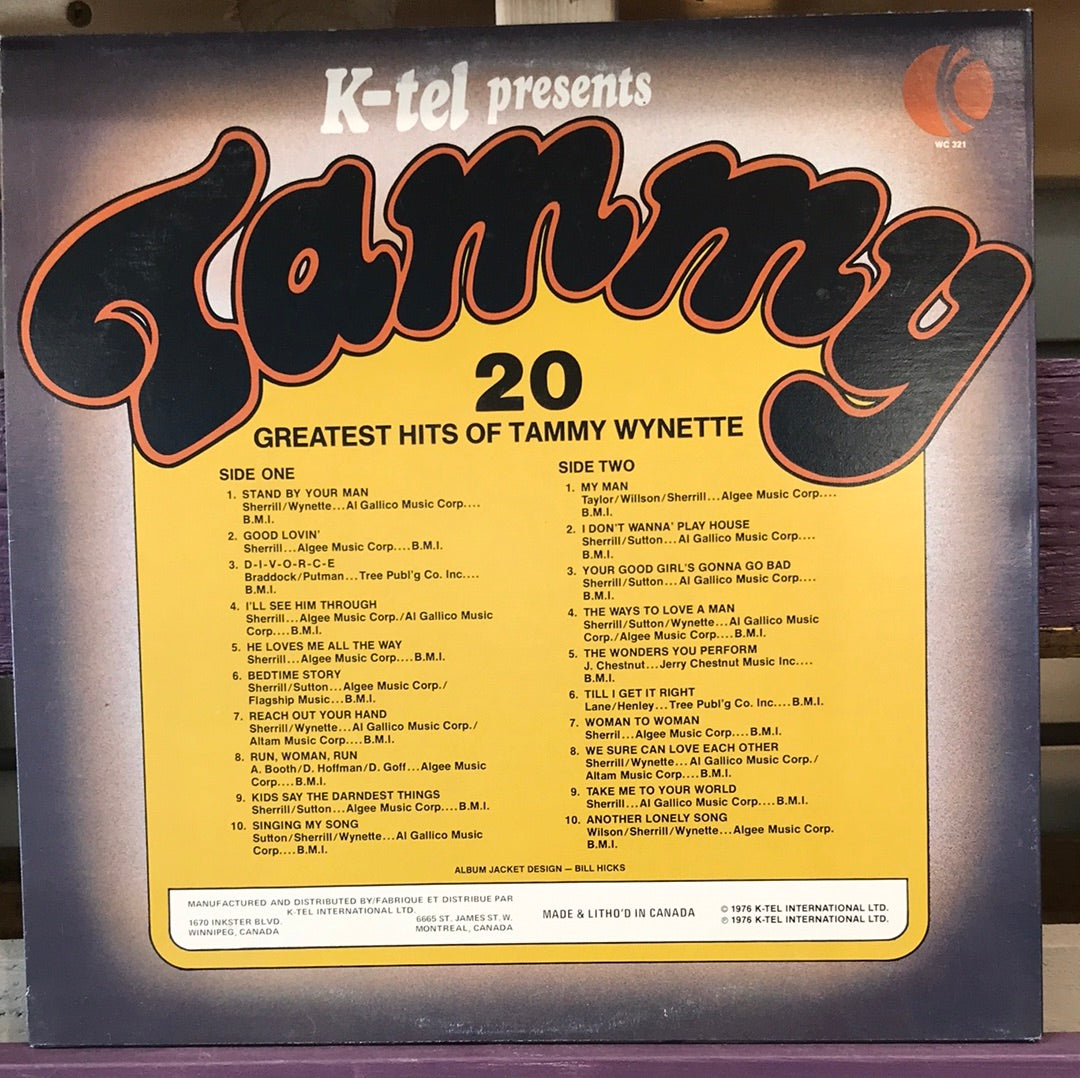 - K-Tel presents Tammy - 20 Greatest Hits of Tammy Wynette - Vinyl Record -