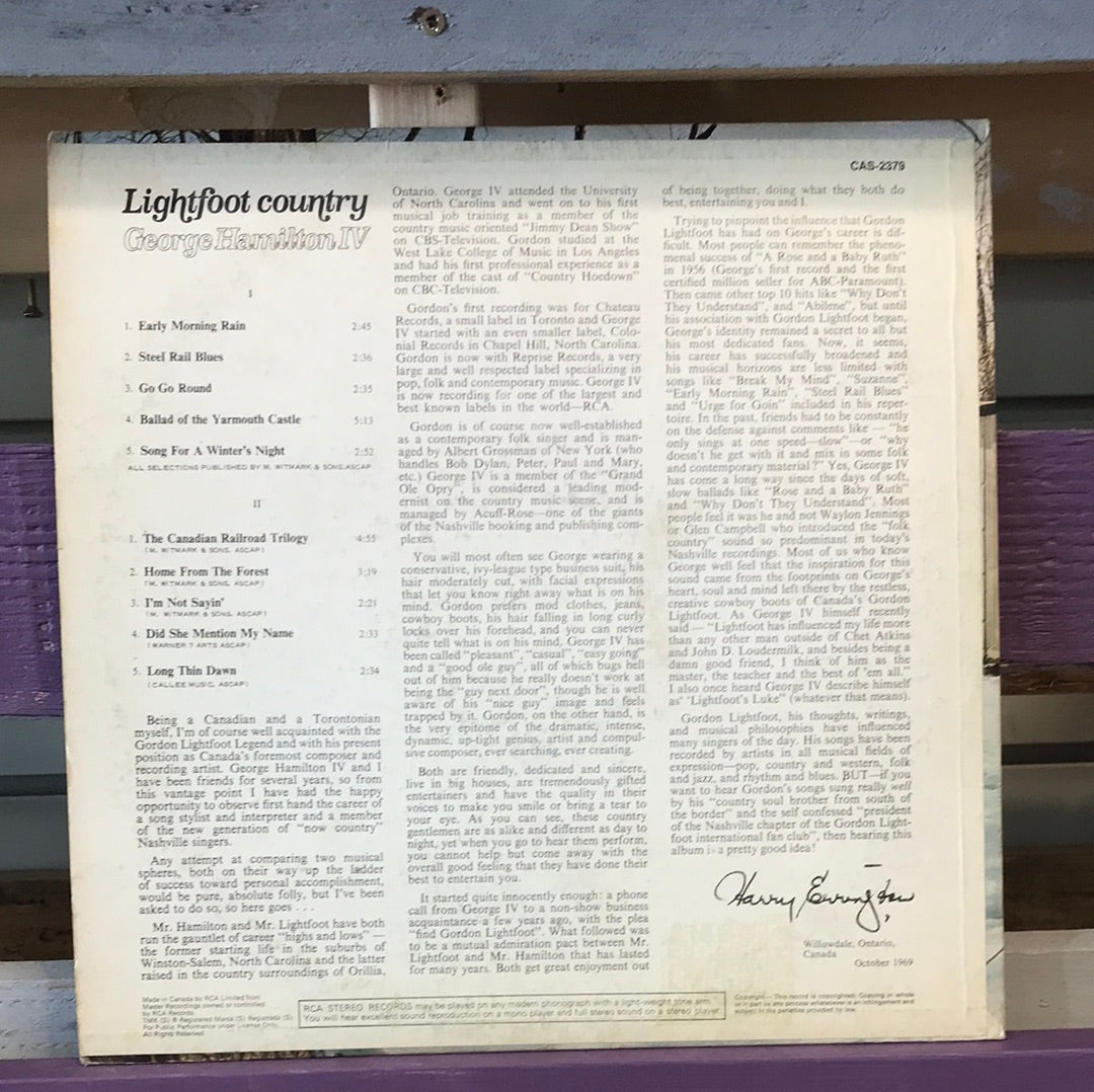 George Hamilton IV - Lightfoot Country - Vinyl Record - 33