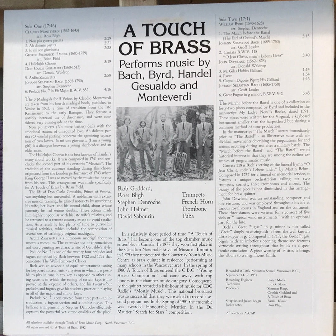 A Touch of Brass Performs music by Bach, Byrd, Handel… - Vinyl Record - 33