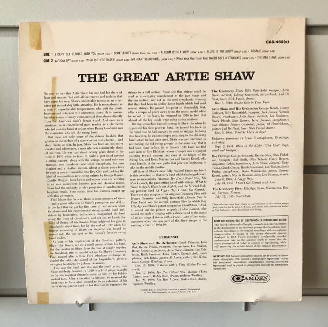 Artie Shaw - The Great Artie Shaw - Vinyl Record - 33