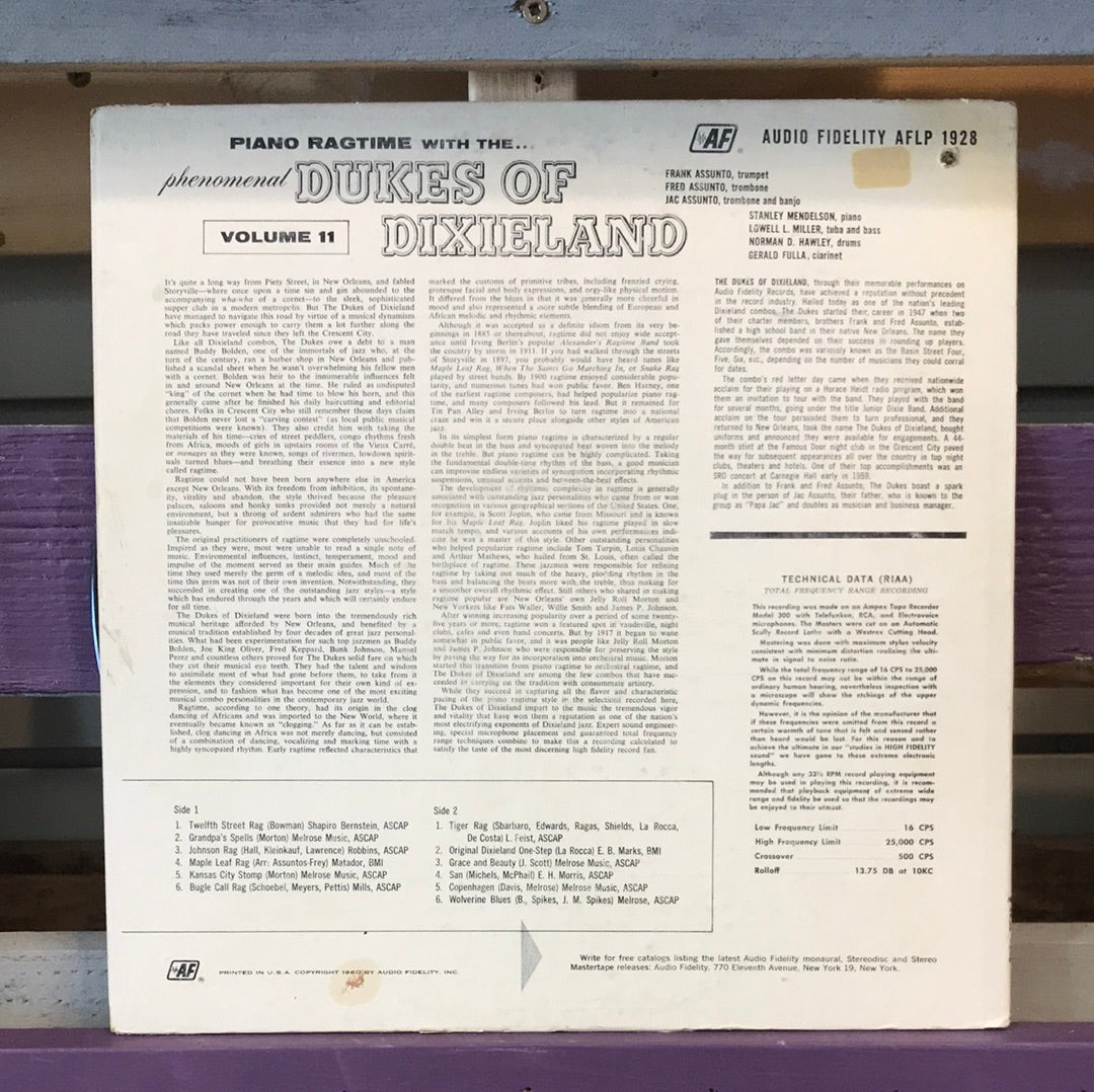 The Dukes Of Dixieland - Piano Ragtime - Vinyl Record - 33