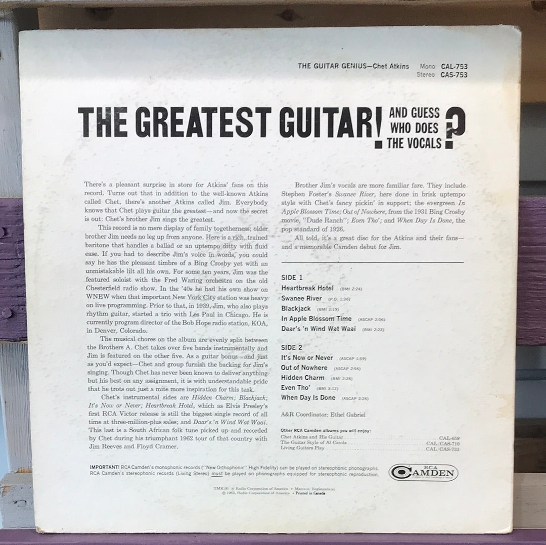 Chet Atkins - The Guitar Genius - Vinyl Record - 33