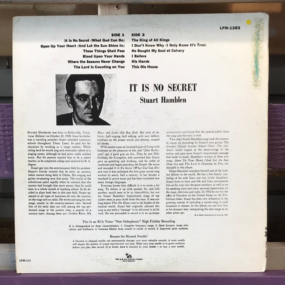 Stuart Hamblen - It Is No Secret - Vinyl Record - 33