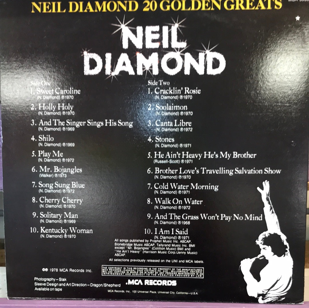 Neil Diamond- 20 Golden Hits - Vinyl Record - 33