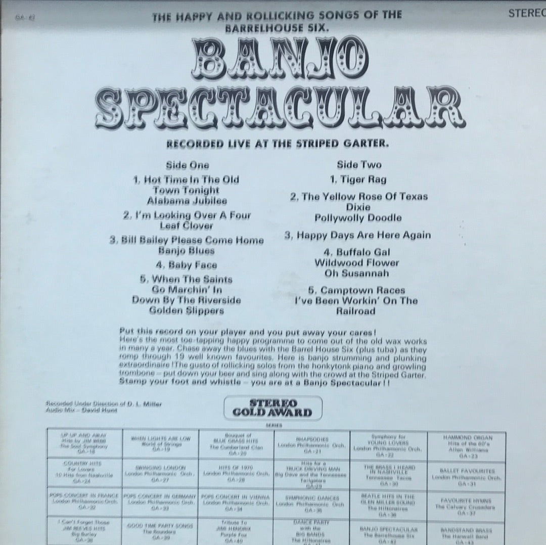 Banjo Spectacular - The BarrelHouse Six - Vinyl Record - 33