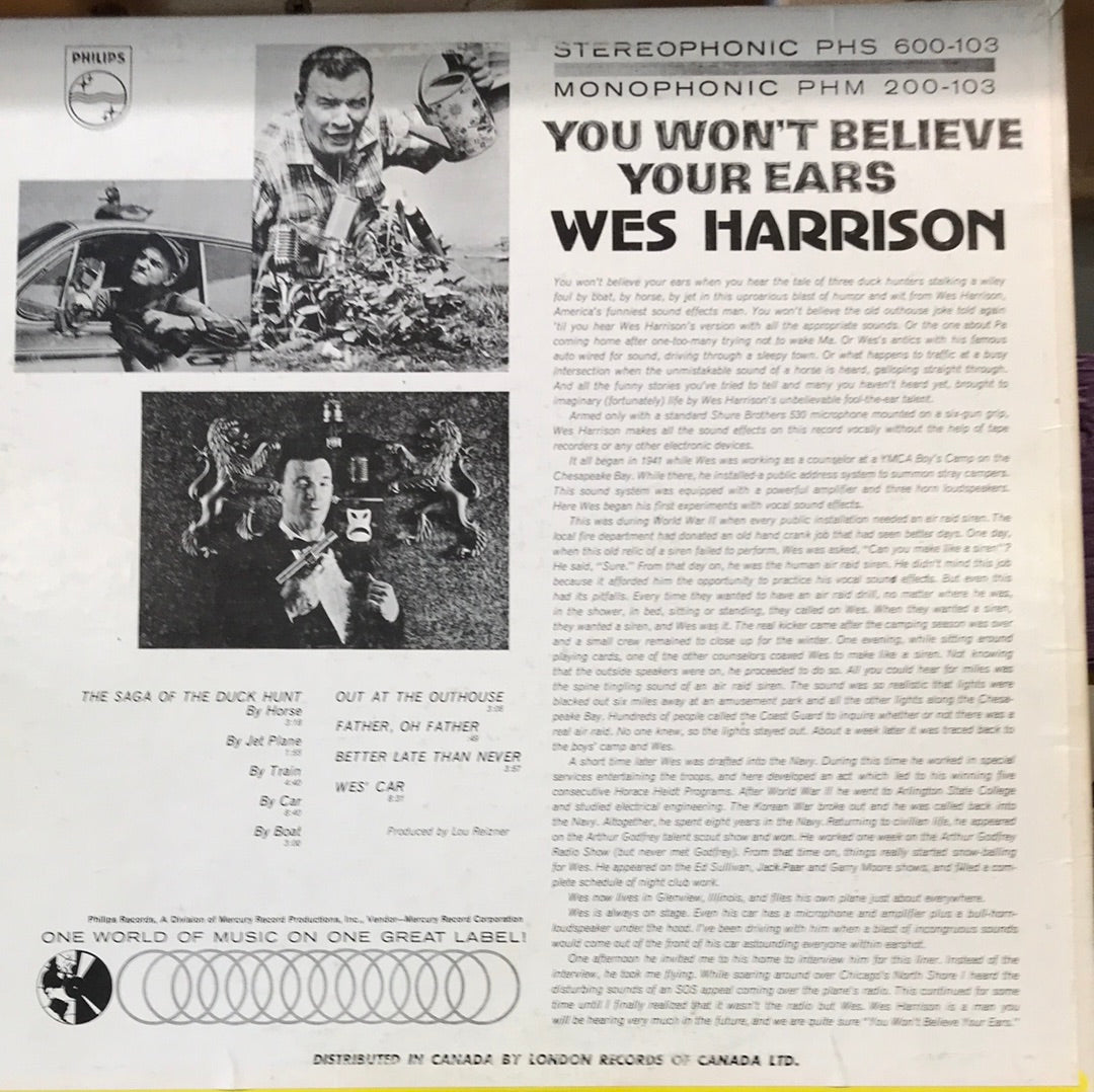Wes Harrison You Won’t Believe Your Ears - Vinyl Record - 33