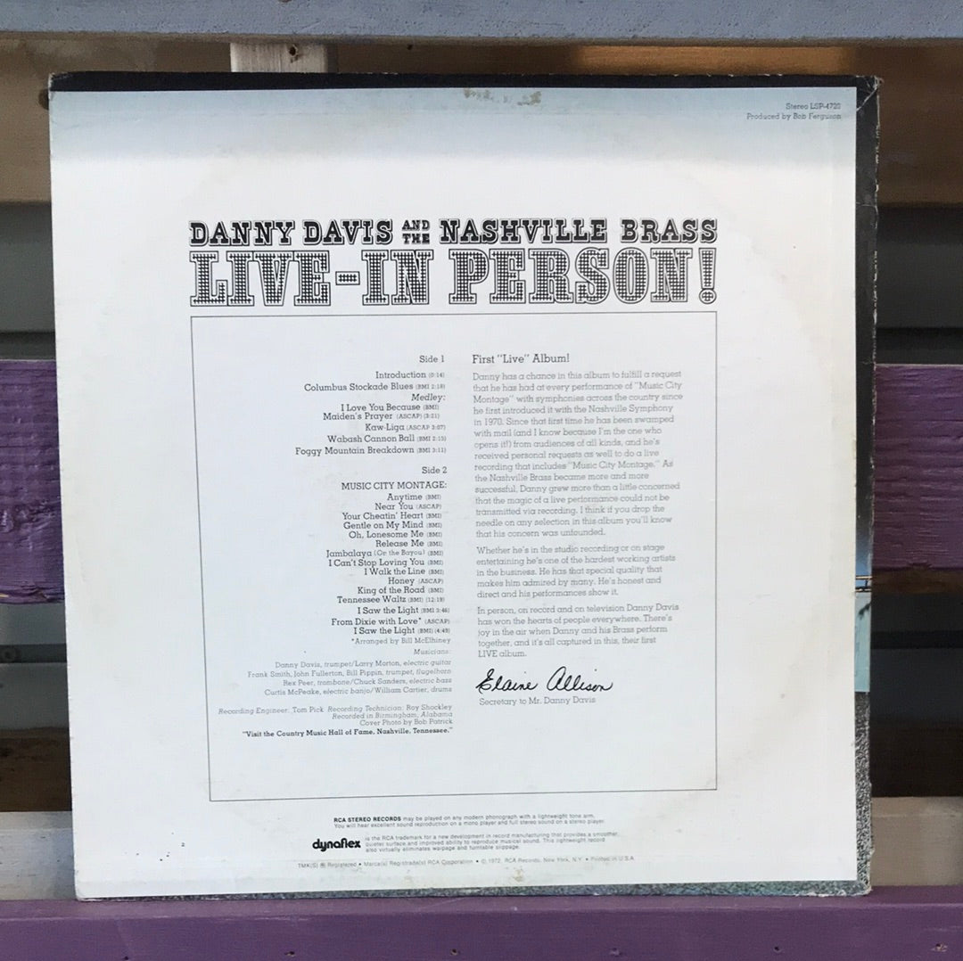 Danny Davis & The Nashville Brass - Live In Person - Vinyl Record - 33