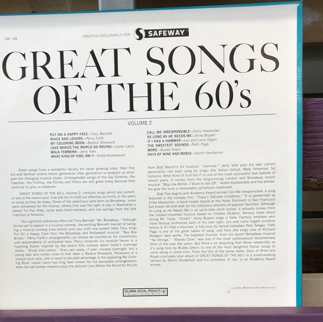 Great Songs of the 60s - Volume 2 - Vinyl Record - 33
