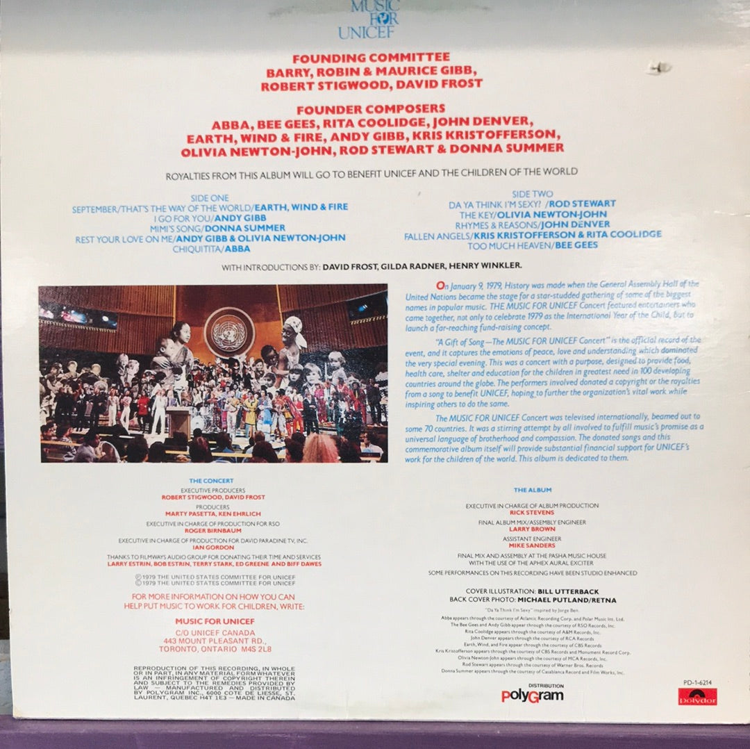 The Music For Unicef Concert - A Gift Of Song - Vinyl Record - 33