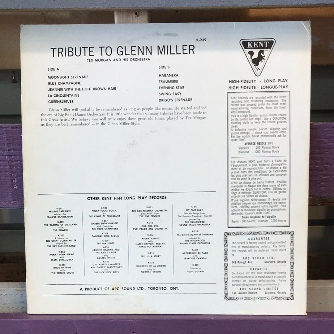 Tex Morgan And The Orchestra - Glenn Miller A Musical Memory - Vinyl Record - 33